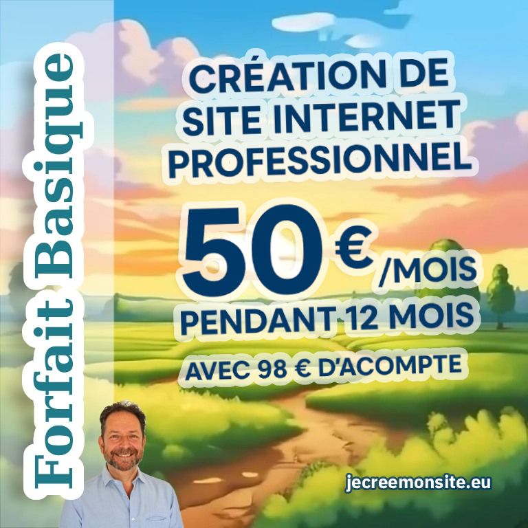 Forfait basique de création de site vitrine professionnel, simple et optimisé pour la visibilité en ligne