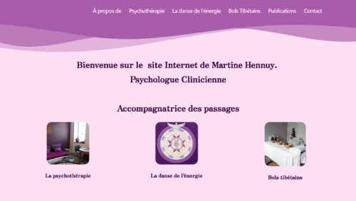 alt="Page du site de Martine Hennuy présentant ses accompagnements en soins énergétiques et en écoute thérapeutique