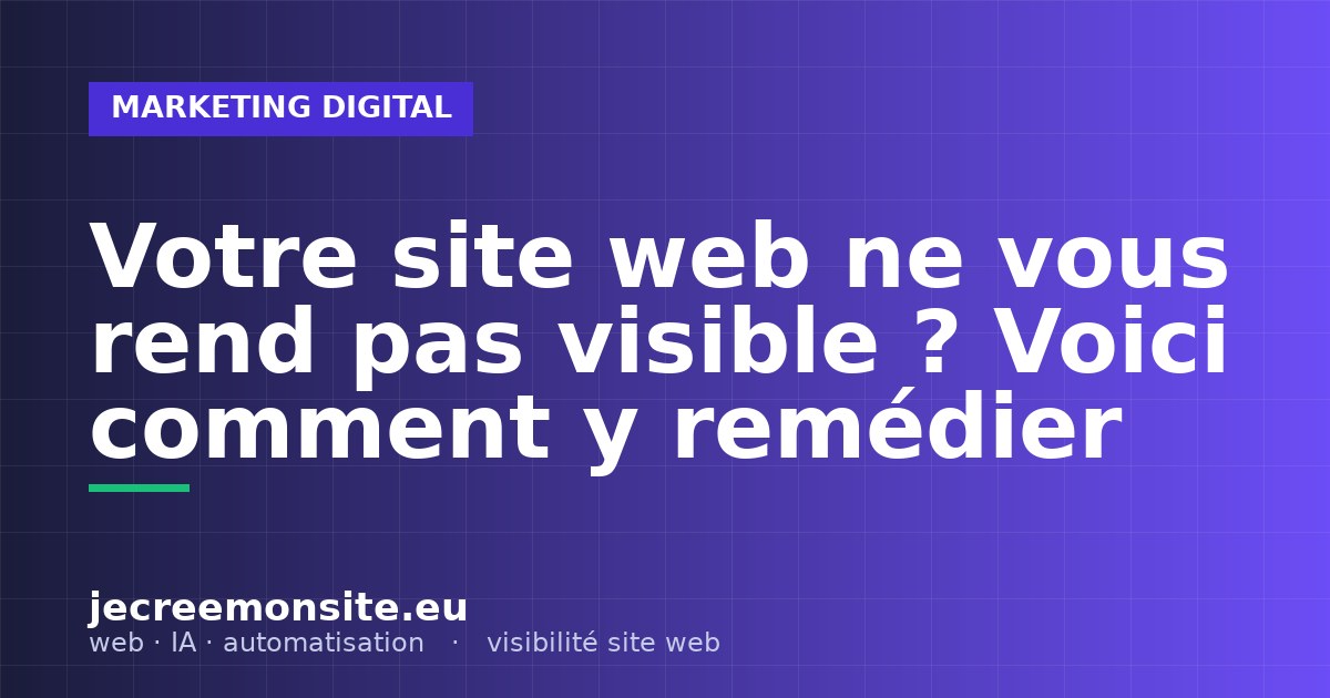 Votre site web ne vous rend pas visible ? Voici comment y remédier