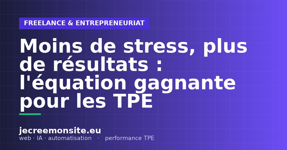 Moins de stress, plus de résultats : l&rsquo;équation gagnante pour les TPE