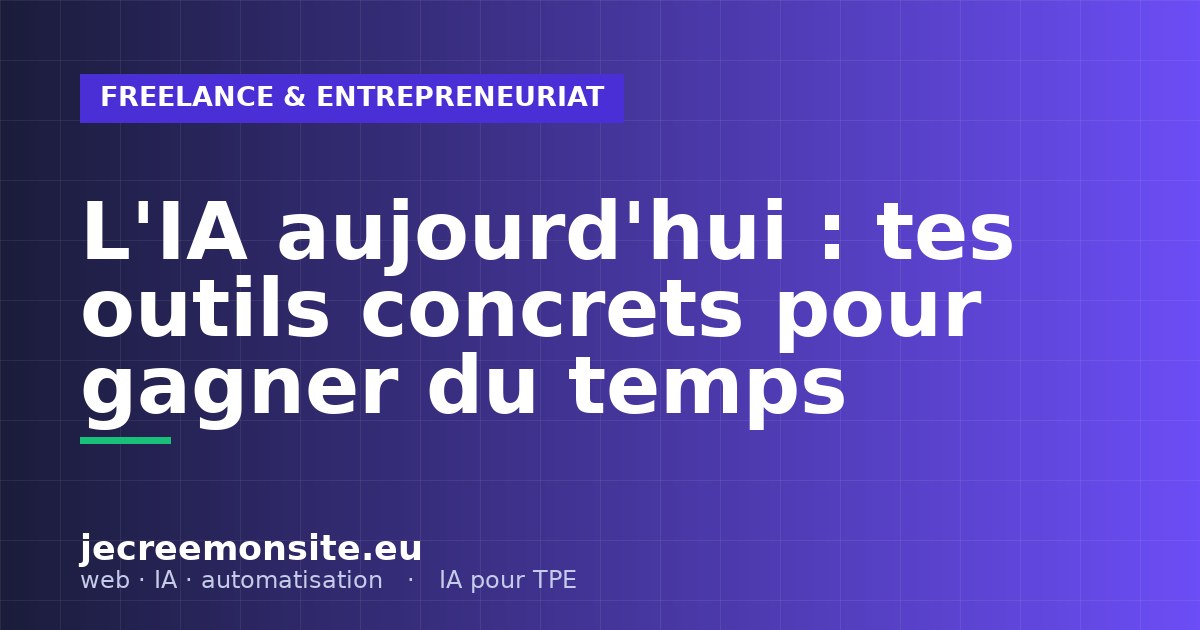 L&rsquo;IA aujourd&rsquo;hui : tes outils concrets pour gagner du temps